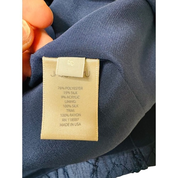 Jason Wu Size 8 Navy Blue‎ Embroidered Knee Length Dress | Excellent Condition - Picture 7 of 9